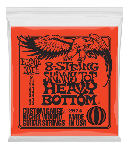 Ernie Ball Cuerdas Para Guitarra Electrica 8 Cdas Skinny Top