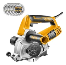Comprar Sierra Acanaladora De Pared Muro Ingco 1500w  4 Discos 125mm