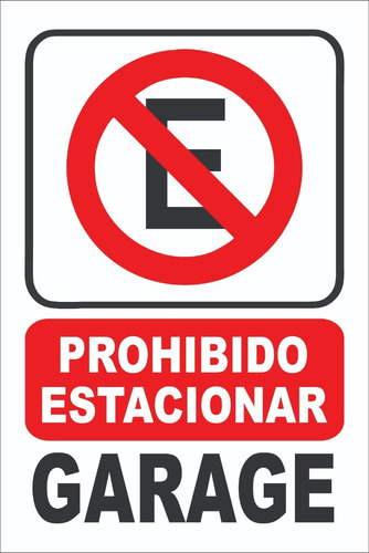 Cartel Prohibido Estacionar 20x30 Cm Alto Impacto Oferta!!!