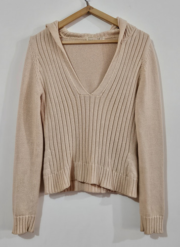 Sweater Zara Mujer Talle M/ L Con Capucha Importado Algodón (Usado)