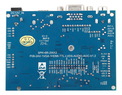 Tarjeta De Controlador De Inversión Hdmi Vga 2av Para 7 In