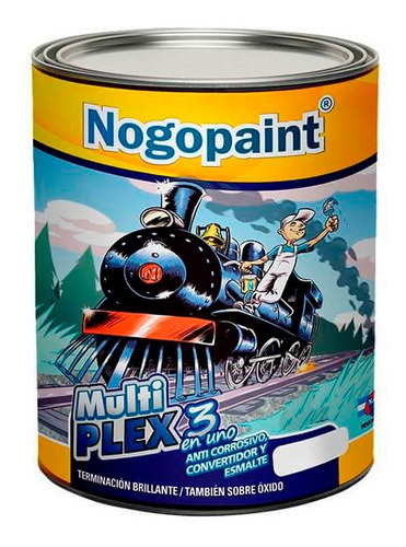 Esmalte Sintetico Multiplex 3 En 1 4lts Negro Nogopaint