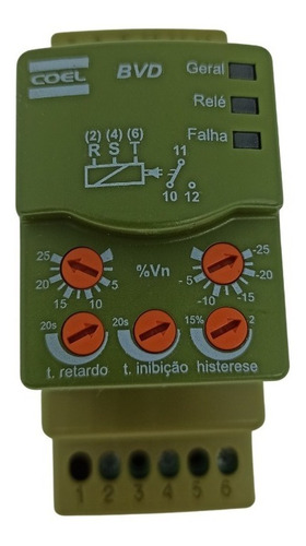 Imagem 2 de 7 de Monitor De Tensão Trifásico Bvd Coel Bvdd-p 220vca