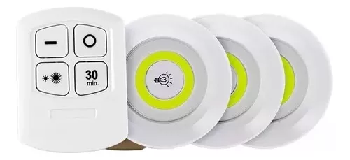 Luz Led Con Control Remoto 3 Luces Lampara Adhesiva