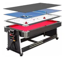 Comprar Mesa De Billar 4 En 1 - Billar, Ping Pong, Hockey Y Comedor Paño Rojo
