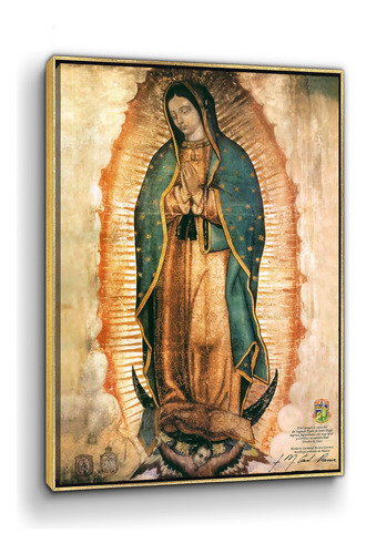 Cuadro Marco Flotado Virgen De Guadalupe Certificada 94x120