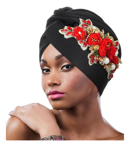 Urieo Gorro Africano Con Diseño De Flores Para Mujer, Turb.