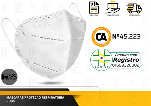 Imagem 2 de 5 de Kit 10 Máscara Respiratória Proteção Kn95 Fda Anvisa