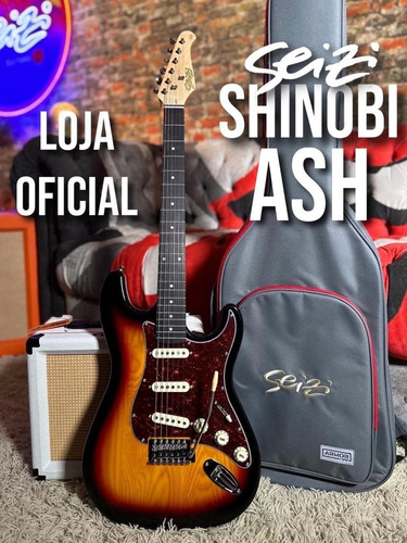 Guitarra Seizi Vintage Shinobi Ash Sss Sunburst Purple Heart