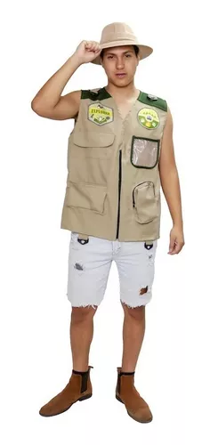 Disfraz Chaleco Explorador Biologo Con Accesorios Adulto