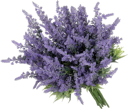 Lavanda Plantas De Flores Artificiales Faux Purple Ramo...