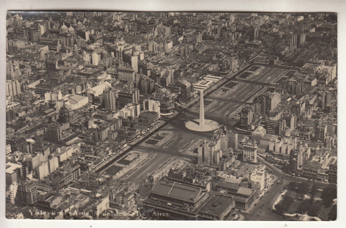 Antigua Postal Vista Aerea Avenida 9 De Julio Buenos Aires 