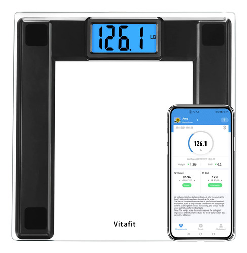 Vitafit Bascula De Bano Digital De Capacidad Extra Alta De 5