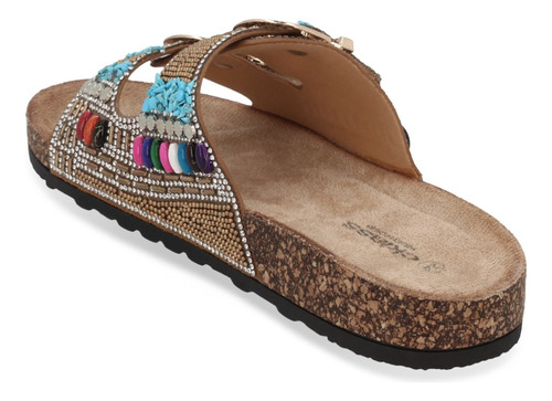 Sandalia Mujer De Piso Multicolor Con Brillos 715-53