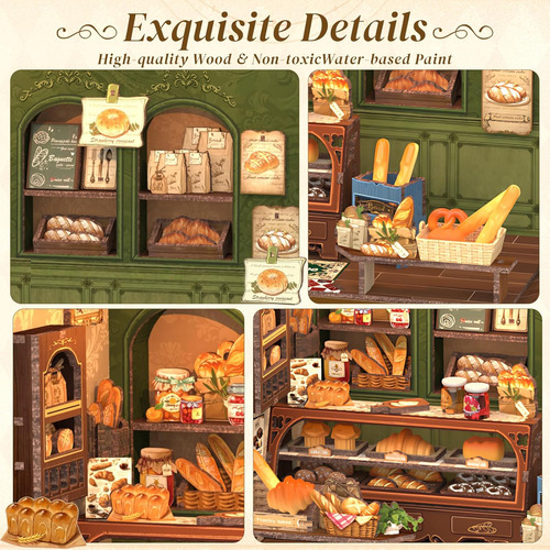 Diy Miniatura Casa De Muñecas Libro Corner Kit Con Luces Led