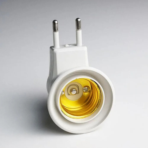 K Convertidor De Enchufe Europeo A Bombilla E27 Con