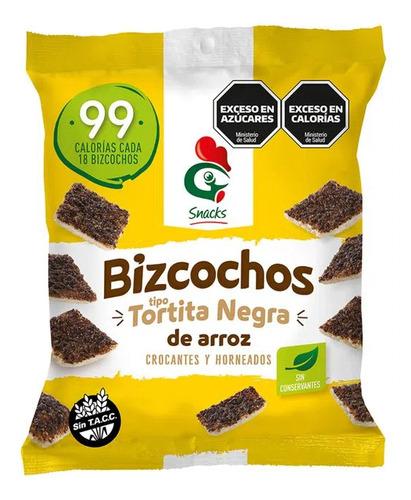 Gallo Bizcochos Tortita Negra 100 Gramos Sin Tacc