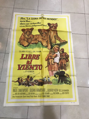Antiguo Afiche De Cine-libre Al Viento-envio 