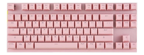 Teclado gamer sem fio Motospeed GK82 QWERTY Outemu Blue inglês US cor rosa com luz 6 cores