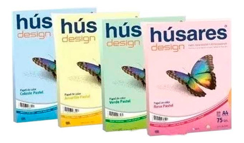 Resma Husares A4 Color Pastel 75grs X 500 Hojas