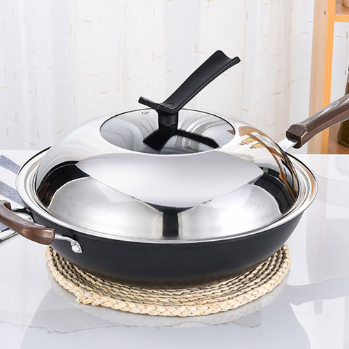 Sartén Visible Con Tapa De Acero Inoxidable, Olla Con Tapa C
