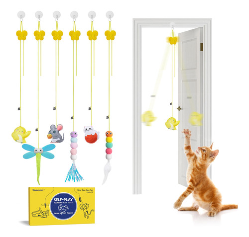 Potaroma Juguetes Interactivos De Plumas Para Gatos, 6 Pieza