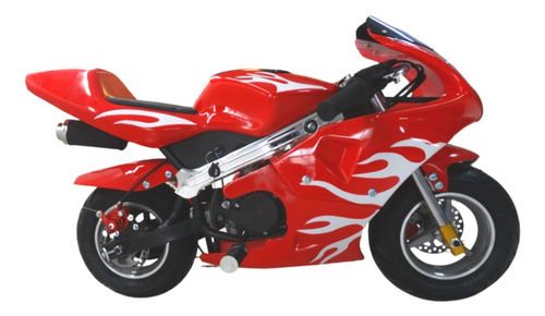Mini Moto Infantil Gasolina 2 Tempos 49CC Speed Ninja GP Esportiva Vermelha Importway WVPR-204