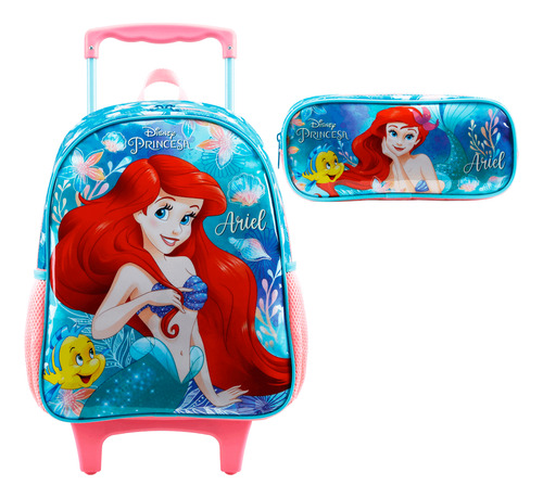 Mochila De Rodinhas + Estojo Simples Ariel X 14'' Ref. 11481