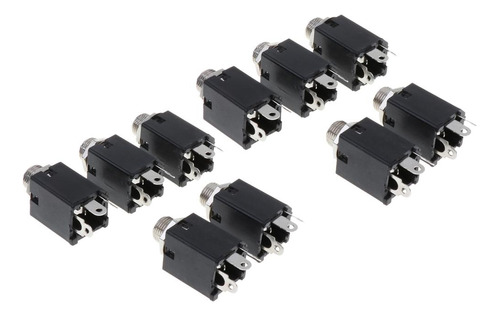 10 Unids / Set 6.5mm Montaje En Panel Pcb Estéreo Conector