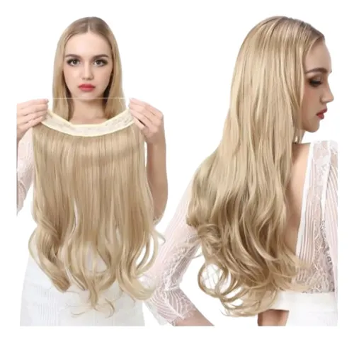 comprar Extensiones Cortina Pelo Vincha Hilo Invisible Largas Rubio.