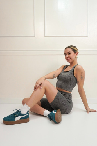 Conjunto Deportivo Calza Biker Pump Y Top Calce Perfecto