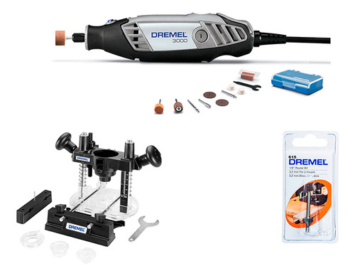 Micro Retifica Dremel 3000 + Tupia De Imersão + Fresa Potência 130 W 220v