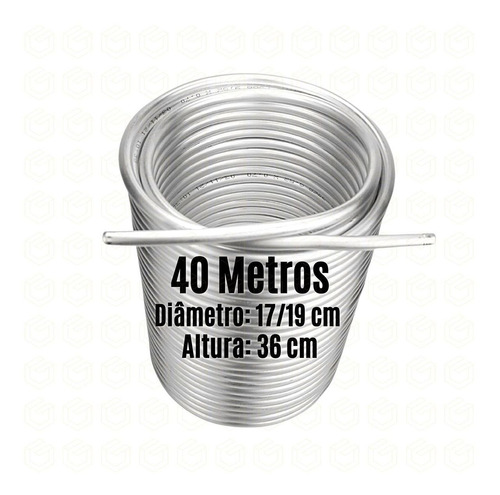Serpentina Dupla Chopeira Alumínio - 40 Metros X 17/19 Cm