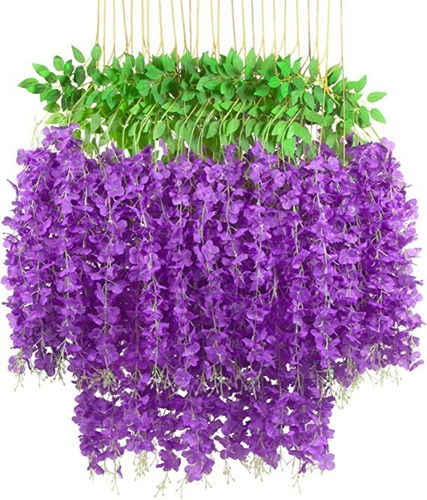 Flores Colgantes Artificiales Pack De 24 (violeta) | Envío gratis