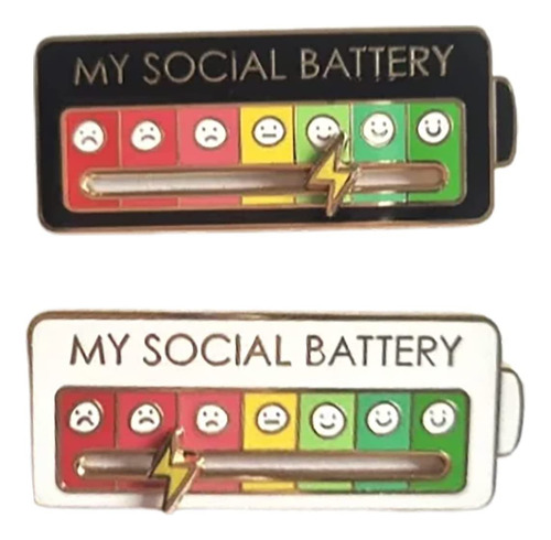 Pin De Batería Social Con Frase My Social Battery, Pin De