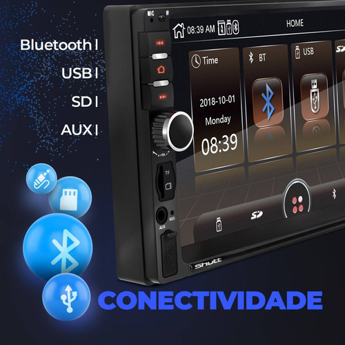 Mp5 Player 2 Din Bluetooth Usb Espelhamento Sd Miami Shutt