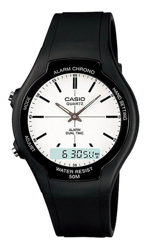 Reloj Casio Hombre Aw-90h-7e Negro Analogo