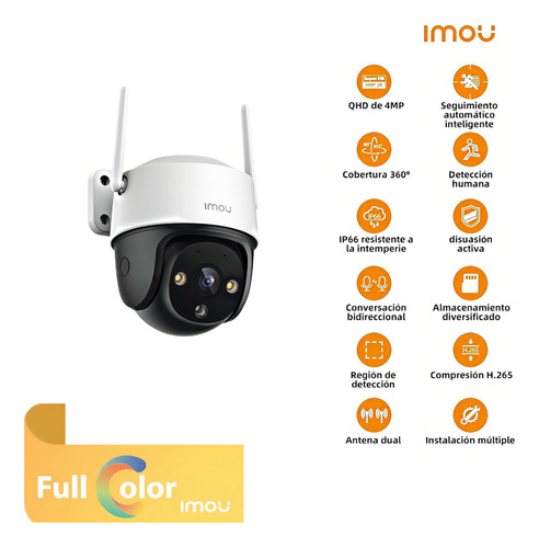 Cámara Imou Wifi Ptz Cruiser Se 4mp Modelo Ipc-s41fen Full C Blanco