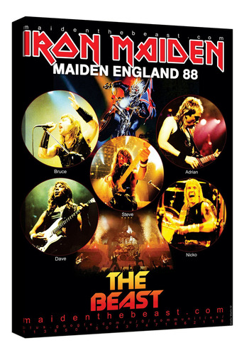 Cuadro Decorativo Canvas Moderno Iron Maiden Ilustracion Color Iron Maiden Poster 6 Armazón Natural