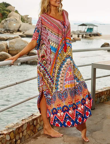 Vestido De Playa Tipo T nica Para Mujer Con Bata Turca Cuotas