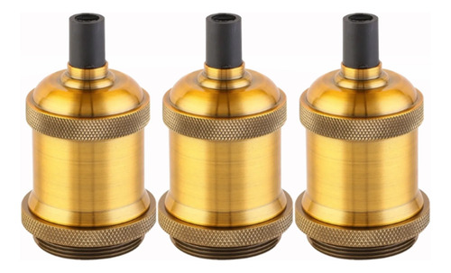 Pack X 3 Portalampara Aluminio Vintage E27 Jersey Macroled Brnoce Brillante
