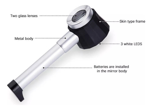 Para Para Lupa Portátil De Mano Con Luz De Dermatoscopio /