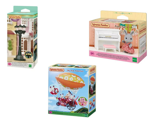 Lindo Pack Sylvanian Families Sky Ride + Piano + Lamp Febo 