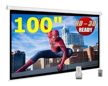 Comprar Pantalla De Proyeccion Electrica, 100'' Hd 16:9, Control Remoto Inalambrico, Formato Alta Definicion (2.54 Metros)
