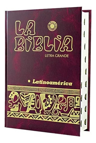 Biblia Latinoamericana Letra Grande Rojo Vino Uñeros Separad