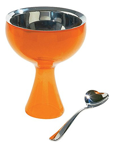 Cuenco Y Cuchara A Di Alessi Big Love, Naranja