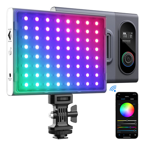 Neewer 2 Luz Video Led Rgb190 Kit Bateria Soporte Control 9