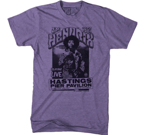 Jimi Hendrix 1967 Flyer M  Playera Rott Wear