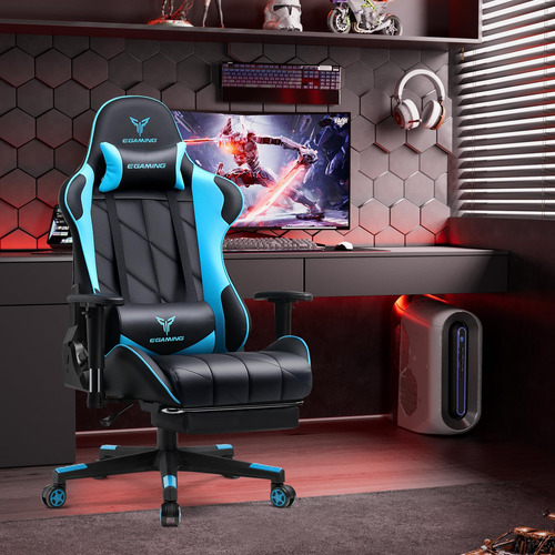 Silla Ergonómica De Videojuegos Con Respaldo Alto Y Reposapi