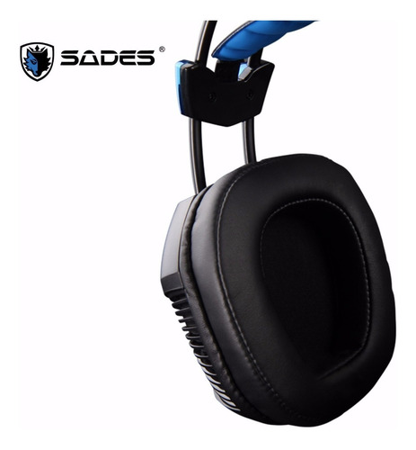 Auriculares estéreo Micrófono Flexible SADES SA-706 Xpower PC Gaming PS4 Xbox Negro/Azul